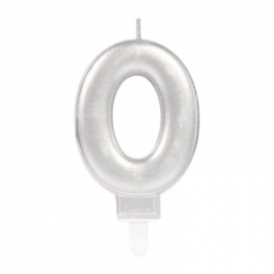 0 Rakam Mum Gümüş Renk