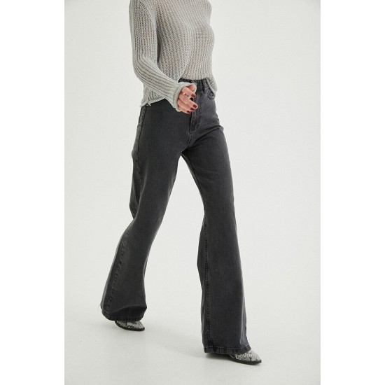 90 s Koyu Mavi Likralı Süper Yüksek Bel Salaş Jeans Palazzo Pantolon. (süper Yüksek) Wide Leg