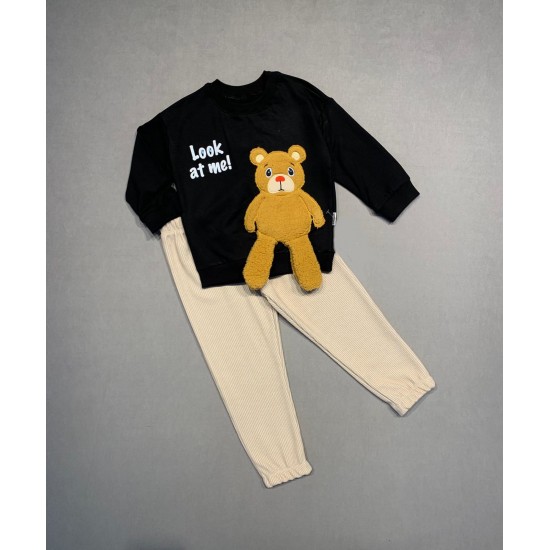 2-3-4 Yaş Ayıcık Sallanan Ayak Desenli Likra Penye Kumaş Sweat Pantolonlu Kız Erkek 2li Çocuk Takımı 2-3-4 Yaş Ayıcık Sallanan Ayak Desenli Likra Penye Kumaş Sweat Pantolonlu Kız Erkek 2li Çocuk Takımı