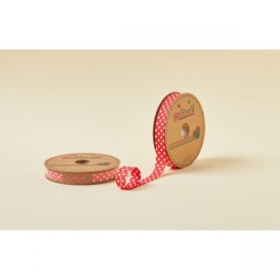 Biye Büyük Puanlı Katlı A17 Kırmızı 2 Cm 25 Metre %65 Koton %35 Polyester