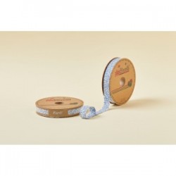 Biye Çiçekli Katlı A01 Mavi 2 Cm 25 Metre %65 Koton %35 Polyester