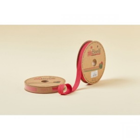 Biye Koton Katlı D34 Koyu Kırmızı 2 Cm 25 Metre %65 Koton %35 Polyester