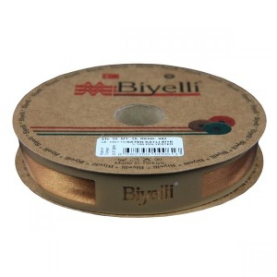 Biye Saten Katlı 062 Açık Hardal 2 Cm 25 Metre %100 Polyester