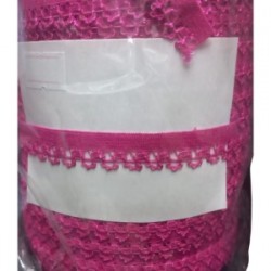 Çamaşır Lastiği Dantelli 1 Cm 1 Metre Fuşya