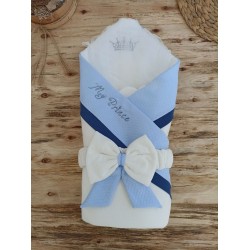 Yenidoğan Bal Peteği My Prince Taç Nakışlı Delüks Kundak Bebek Battaniyesi