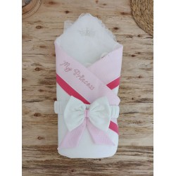 Yenidoğan Bal Peteği My Prince Taç Nakışlı Delüks Kundak Bebek Battaniyesi