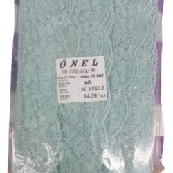 Dantel Polyester Sanal Tül Bant Su Yeşili 14,30 Metre En 6 Cm On-60-sy