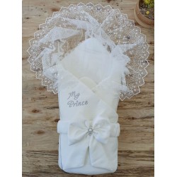 Yenidoğan Sahra My Prince Nakışlı Lüks Kundak Bebek Battaniyesi
