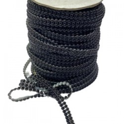 Dikilebilir Sıralı İnci En 1 Cm Siyah 10 Metre