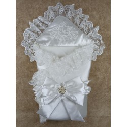 Yenidoğan Pırıltı Nakış Detaylı Lüks Kundak Bebek Battaniyesi