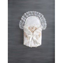 Yenidoğan Kuğu Nakışlı Avangard Kundak Bebek Battaniyesi