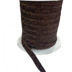 Kadife Kurdele Simli 1 Cm Kahverengi 5 Metre