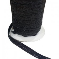 Kadife Kurdele Simli 1 Cm Siyah 2 Metre