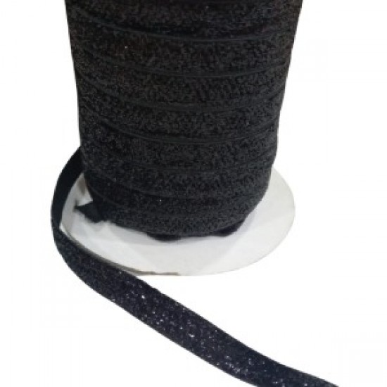 Kadife Kurdele Simli 1 Cm Siyah 5 Metre