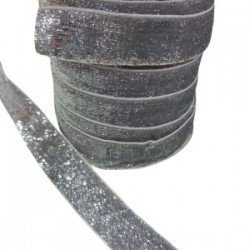 Kadife Kurdele Simli 2 Cm Gümüş 1 Metre