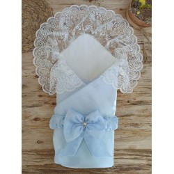 Yenidoğan Kumru İnci Fiyonk Kristal Parlak Duvaklı Kundak Bebek Battaniyesi