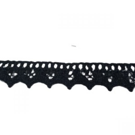 Kopanaki Dantel En 1,5 Cm Siyah 10 Metre