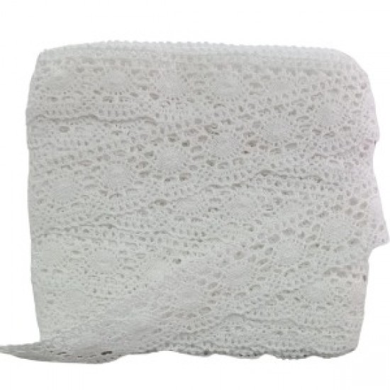 Kopanaki Dantel En 5 Cm Badem Model Beyaz 1 Metre