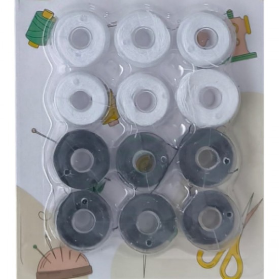 Masura İpli 12li Plastik Siyah-beyaz