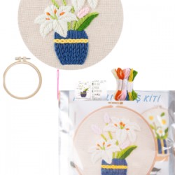 Nakış Kitleri Kasnaklı 13.5 X 18.8 Cm Zambak