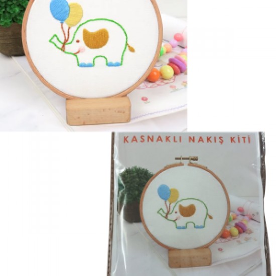 Nakış Kitleri Kasnaklı 8.6 X 6 Cm Fil