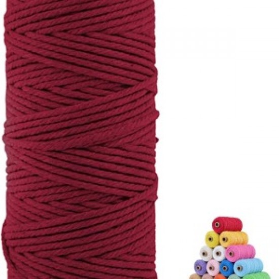 Pamuk Makrome 2 Mm Bordo