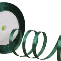 Saten Kurdele 1 Cm 10 Metre Koyu Yeşil