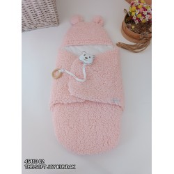 Yenidoğan Kulaklı Şapkalı Açılır Kucaklı Cırt Kapamalı Bebek Battaniyesi Kundak