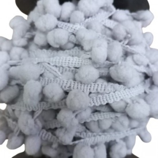 Sıralı Ponpon 1 Metre Gri