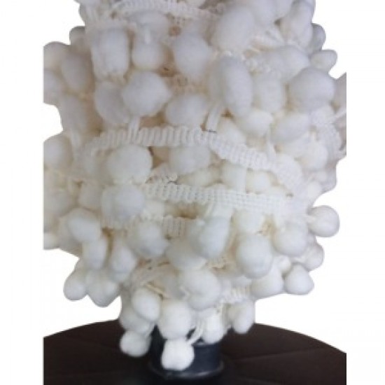 Sıralı Ponpon 1 Metre Krem