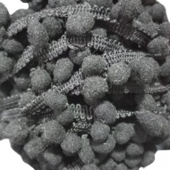 Sıralı Ponpon 1 Metre Siyah