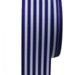 Tafta Çizgi Desen Kurdele 25 Mm Lacivert 1 Metre