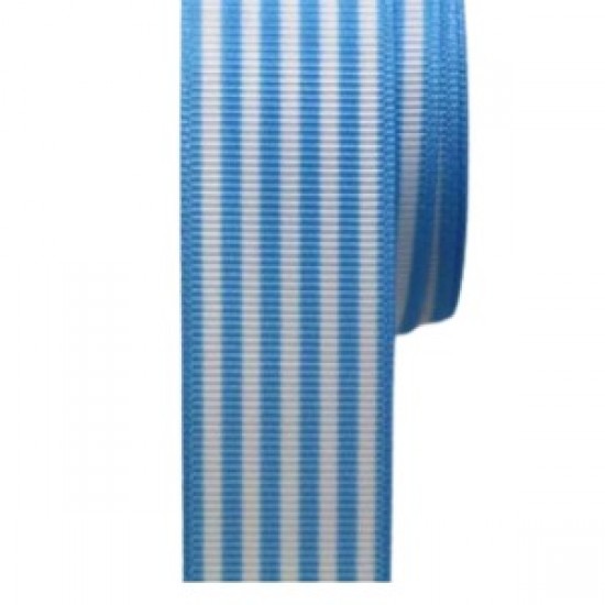 Tafta Çizgi Desen Kurdele 25 Mm Mavi 1 Metre