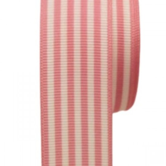 Tafta Çizgi Desen Kurdele 25 Mm Pudra 2 Metre