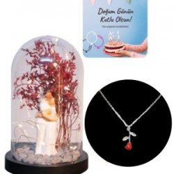 Fanus Teraryum Sarılan Çift Ağaçlı Kolye Hediyeli