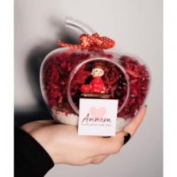 Teraryum Mini Elma Annem Seni Çok Seviyorum Yazılı Hediye