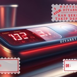 Diyabet Ölçüm Takip Çizelgesi Defteri A Kalite Özel Tasarım 3 Aylık A5 Kırmızı