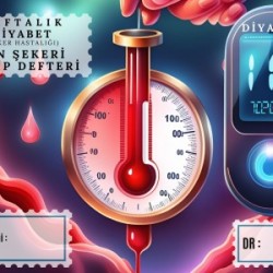 Diyabet Ölçüm Takip Çizelgesi Defteri A Kalite Özel Tasarım 3 Aylık A5