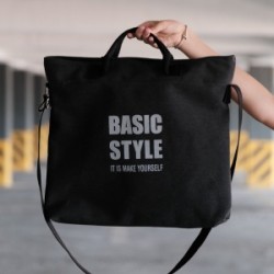 Kanvas Çapraz Askılı Tote Çanta Siyah