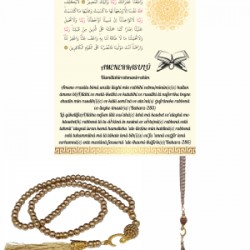Namaz Tesbihi Vavlı 99lu Cam İncili Amenerrasulü Dua Kartı İle Süt Kahve Renk Hediyelik