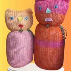 Tıkırık Örgü Yastık Uyku Ve Oyun Arkadaşı Şeker&fıstık - 35 Cm-45 Cm