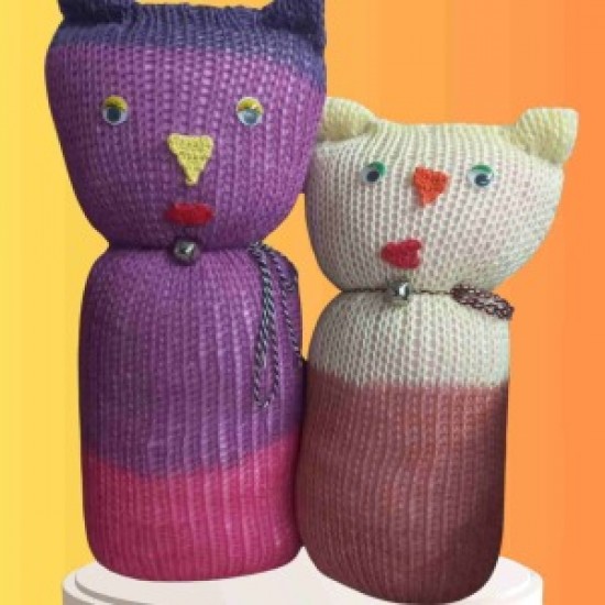 Tıkırık Örgü Yastık Uyku Ve Oyun Arkadaşı Pembeş&minik - 35 Cm-45 Cm