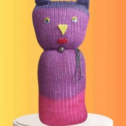 Tıkırık Örgü Yastık Uyku Ve Oyun Arkadaşı Pembeş - 35 Cm