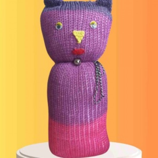 Tıkırık Örgü Yastık Uyku Ve Oyun Arkadaşı Pembeş - 35 Cm