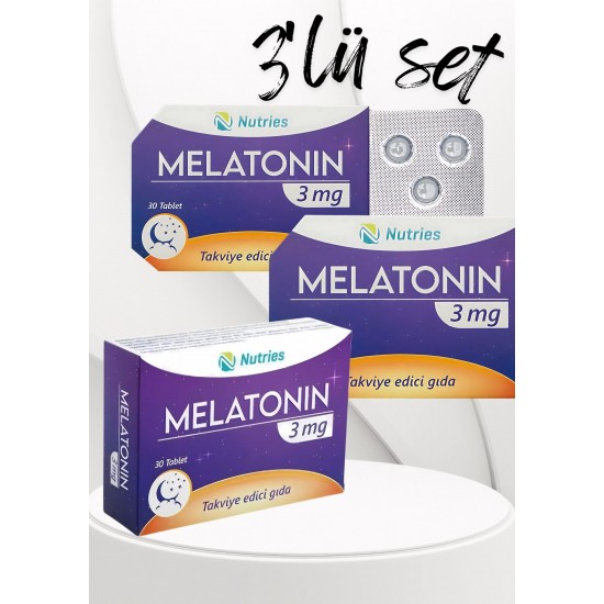 Melatonin Uyku Destek Tableti 3 Mg 30’lu – 3’lü Ekonomik Set