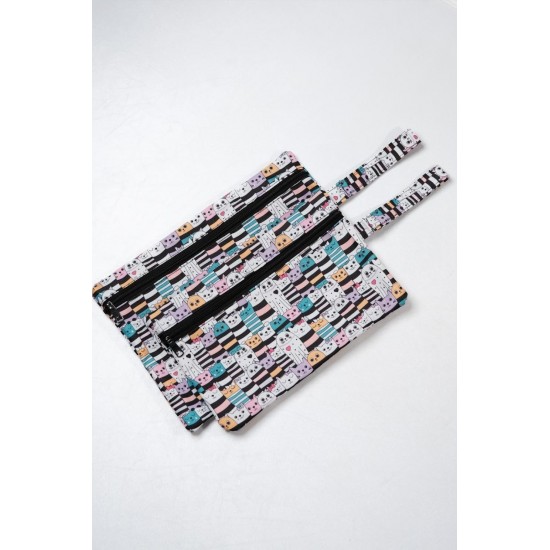 Islak/kuru Kirli Temiz Kıyafet, Mayo, Bebek Çamaşır Çantası - Sıvı Geçirmez Kedili