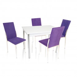 Akasya Gözde Mutfak Masa Takımı (Kumaş)  - Lacivert