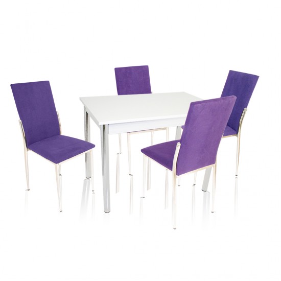 Akasya Gözde Mutfak Masa Takımı (Kumaş)  - Lacivert