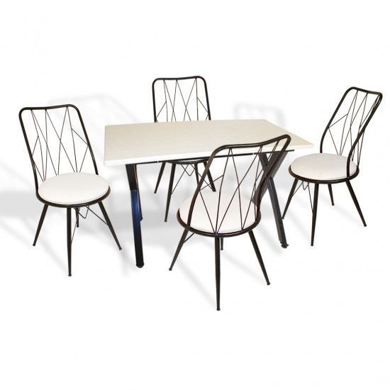 Anemon – Royal Masa Takımı (Werzalit, Allzalit, Vermodin Tabla 80x120) – Beyaz