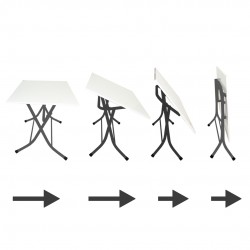 Klasik Katlanır Werzalit Yuvarlak Tabla Masa 107cm - Siyah